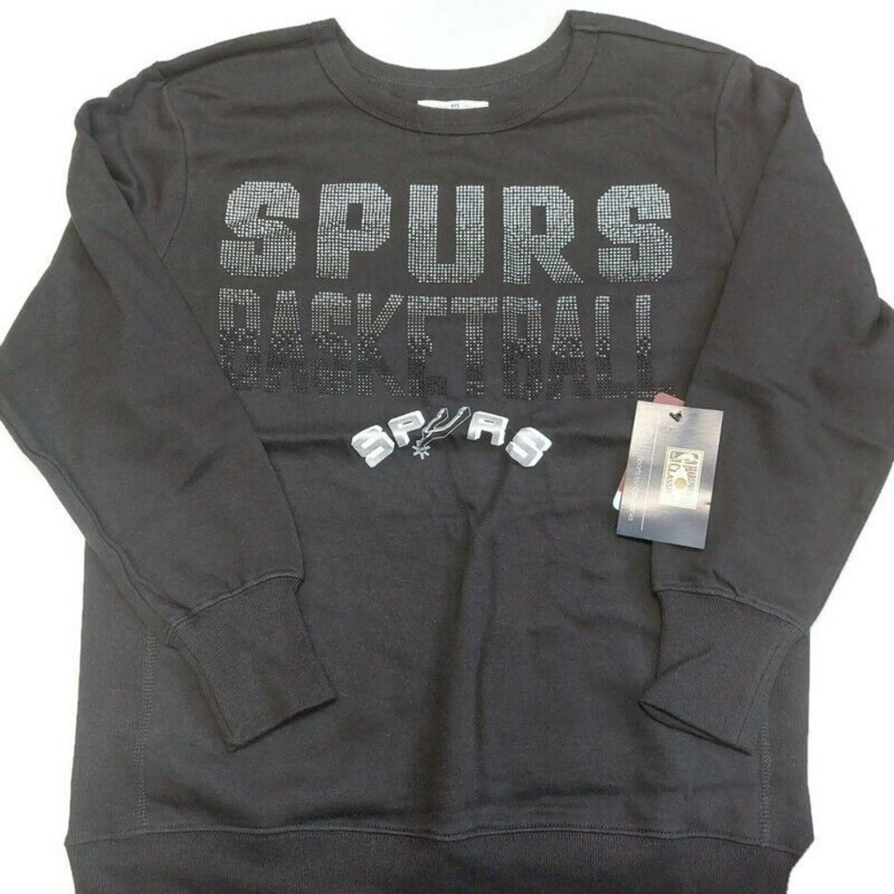 NBA San Antonio Spurs Womens Size L Showtime Pull Over Sweater GIII 4 Her Black